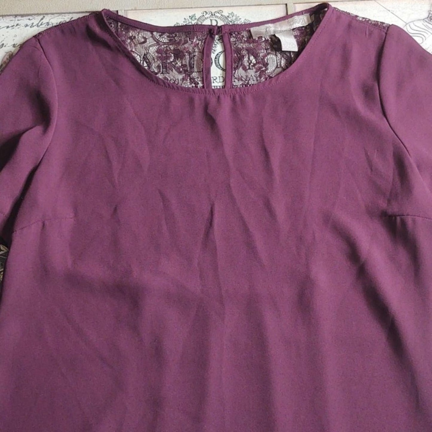 Beautiful Dark Purple Love 21 High Low Blouse