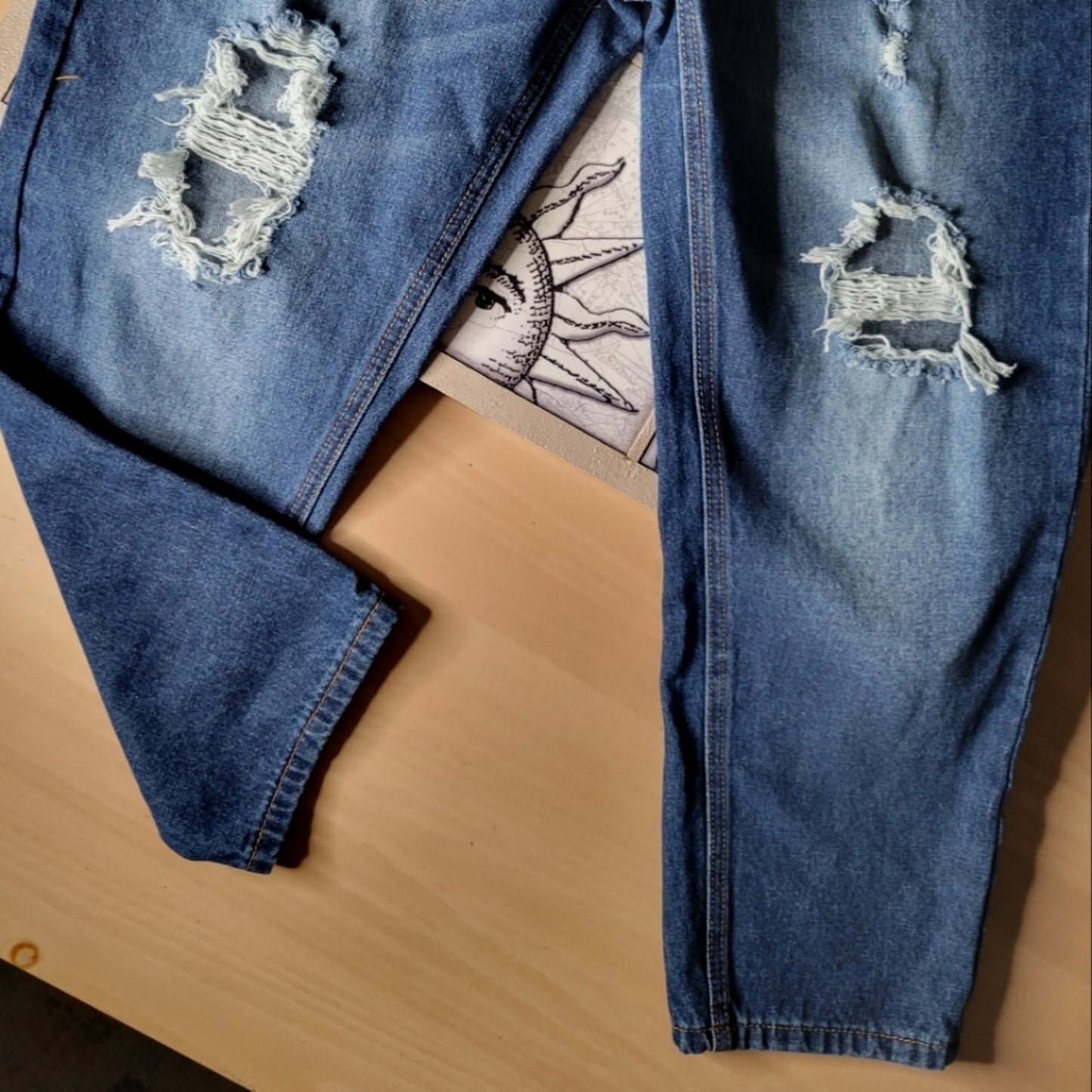 SHEIN High Waisted Distressed Boyfriend Jeans