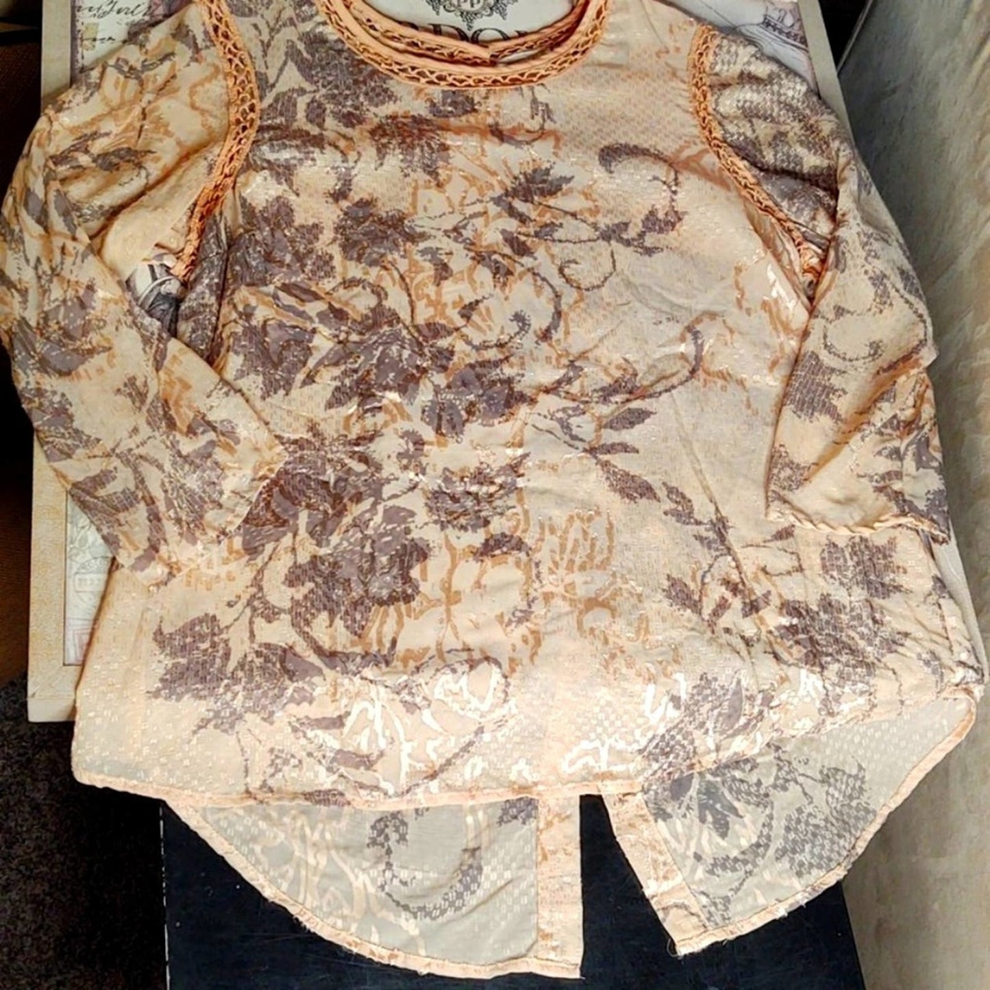 Anthropologie Meadow Rue Sheer Beautiful Blouse