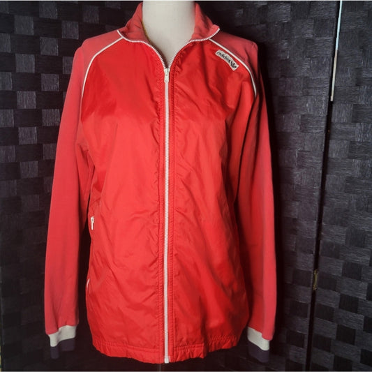 Adidas Red Vintage Long Sleeve Zip-Up Jacket