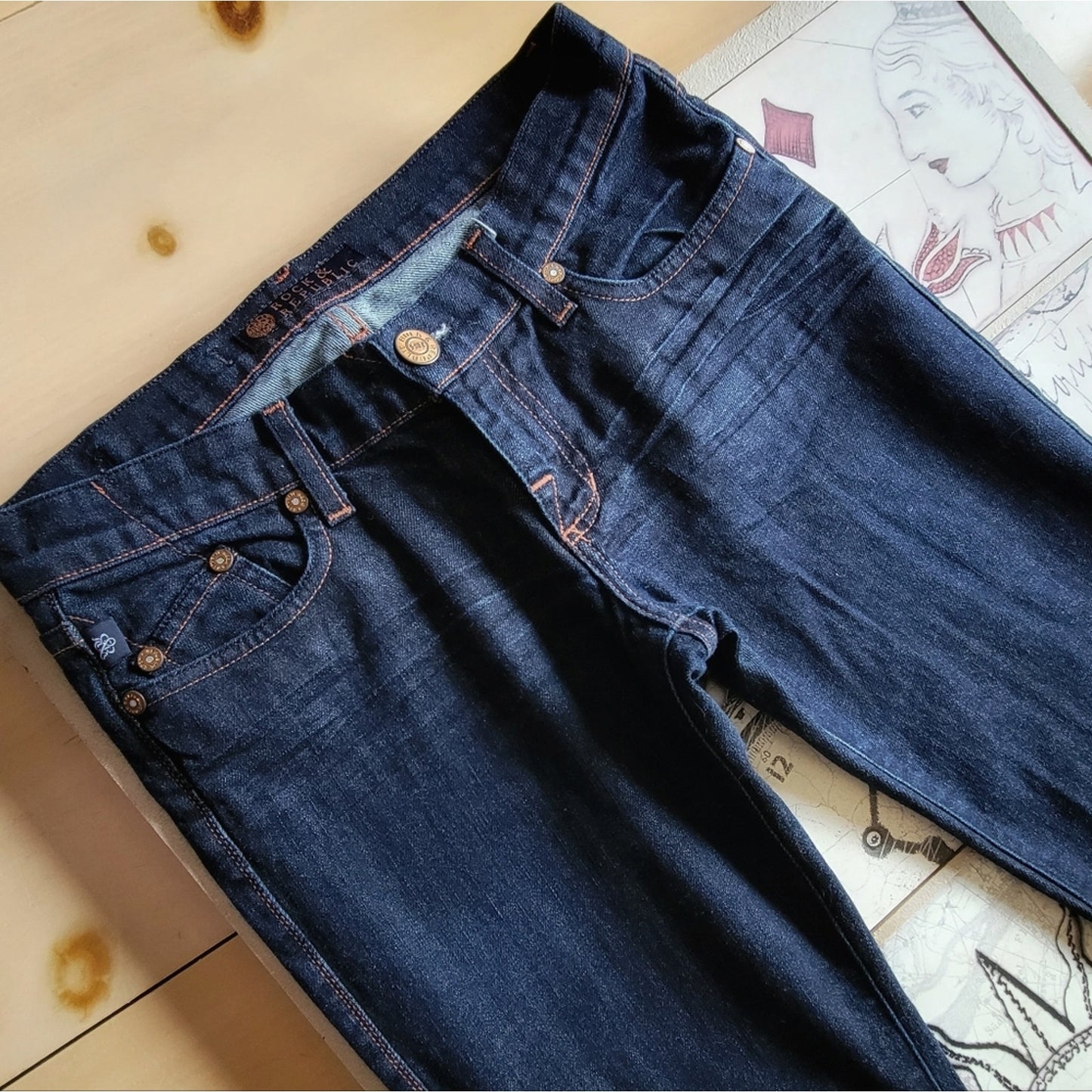 Authentic Rock & Republic Dark Wash Flare Jeans