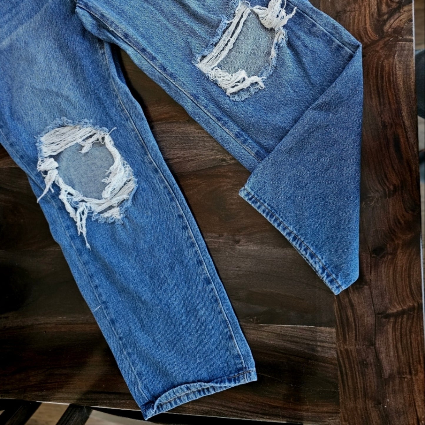 SHEIN Baggy Distressed High-Rise Jean's