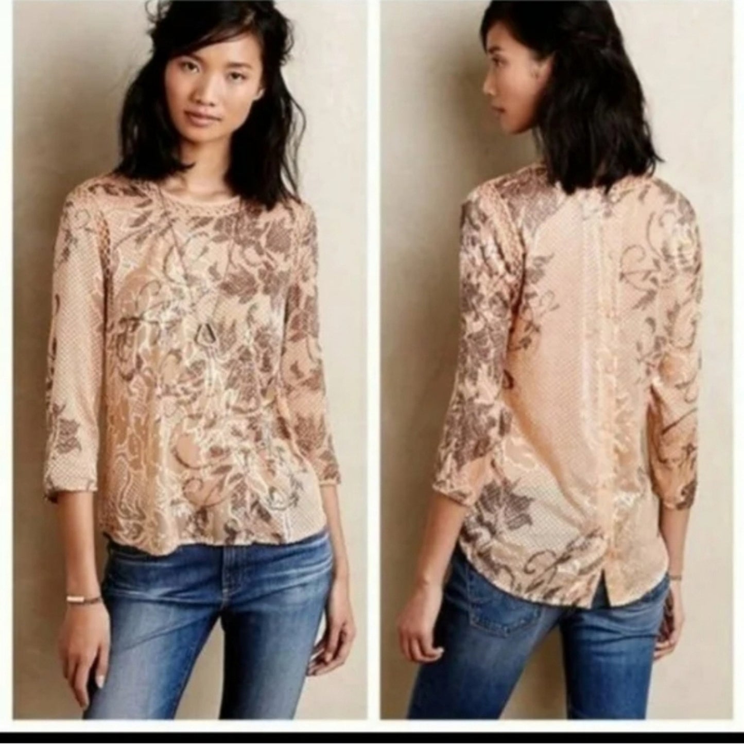 Anthropologie Meadow Rue Sheer Beautiful Blouse