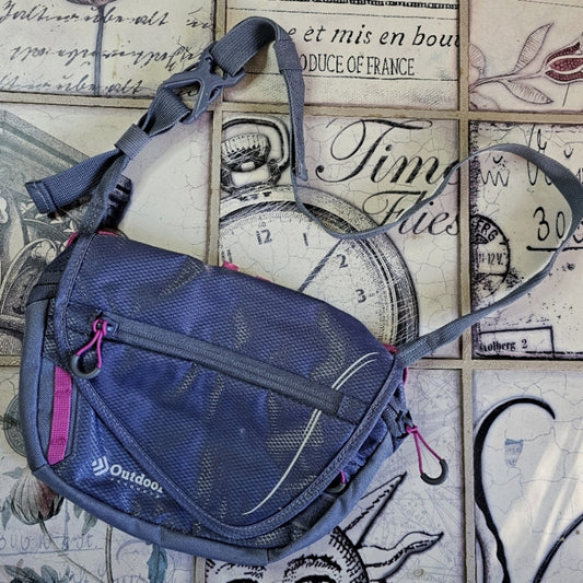 Outdoor Crossbody Bag in Blue & Pink