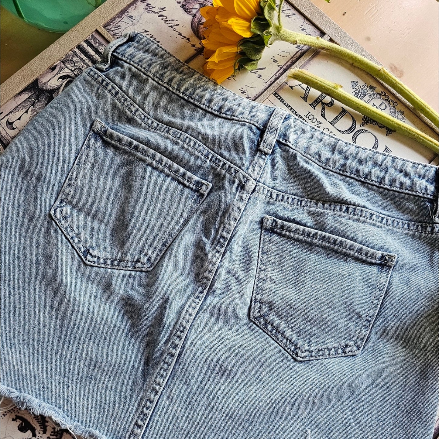 PacSun Vintage look Frayed Jean Skirt