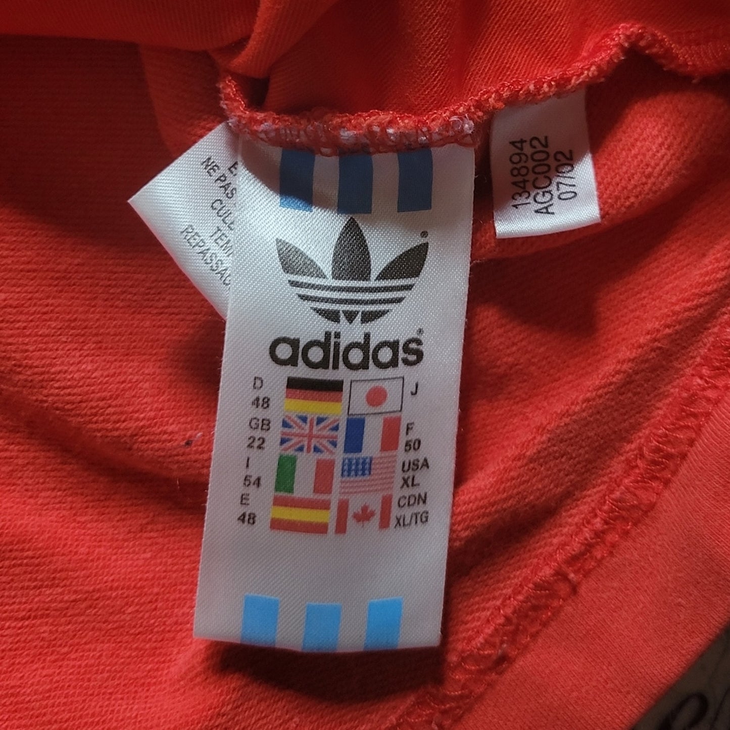 Adidas Red Vintage Long Sleeve Zip-Up Jacket