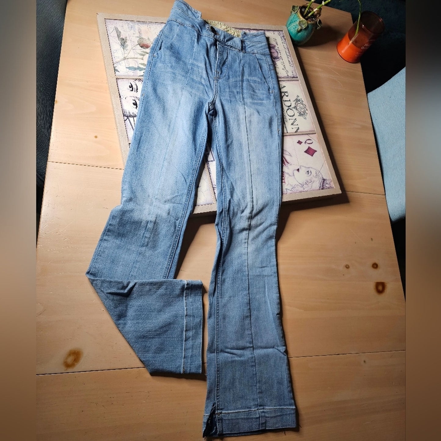 VINTAGE Fashion Nova Flare Stretchy High Waisted Jean's