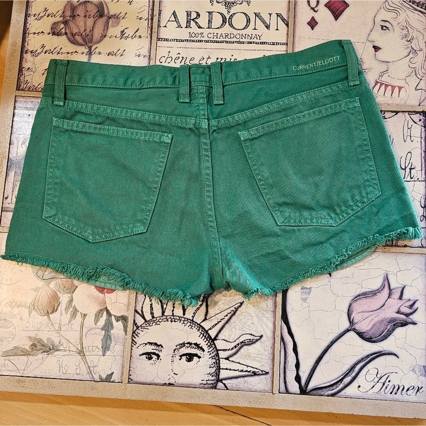 Green Current Elliott Low Rise Jean Cut Off Shorts