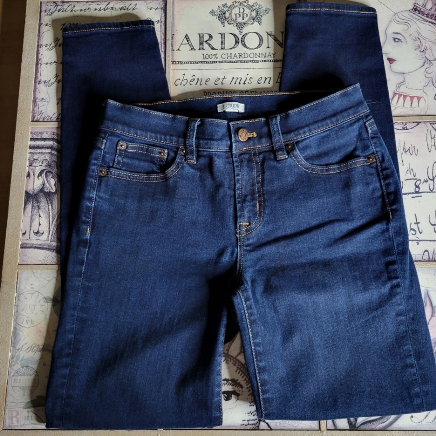 J. Crew Dark Wash Skinny No Holes Jean's