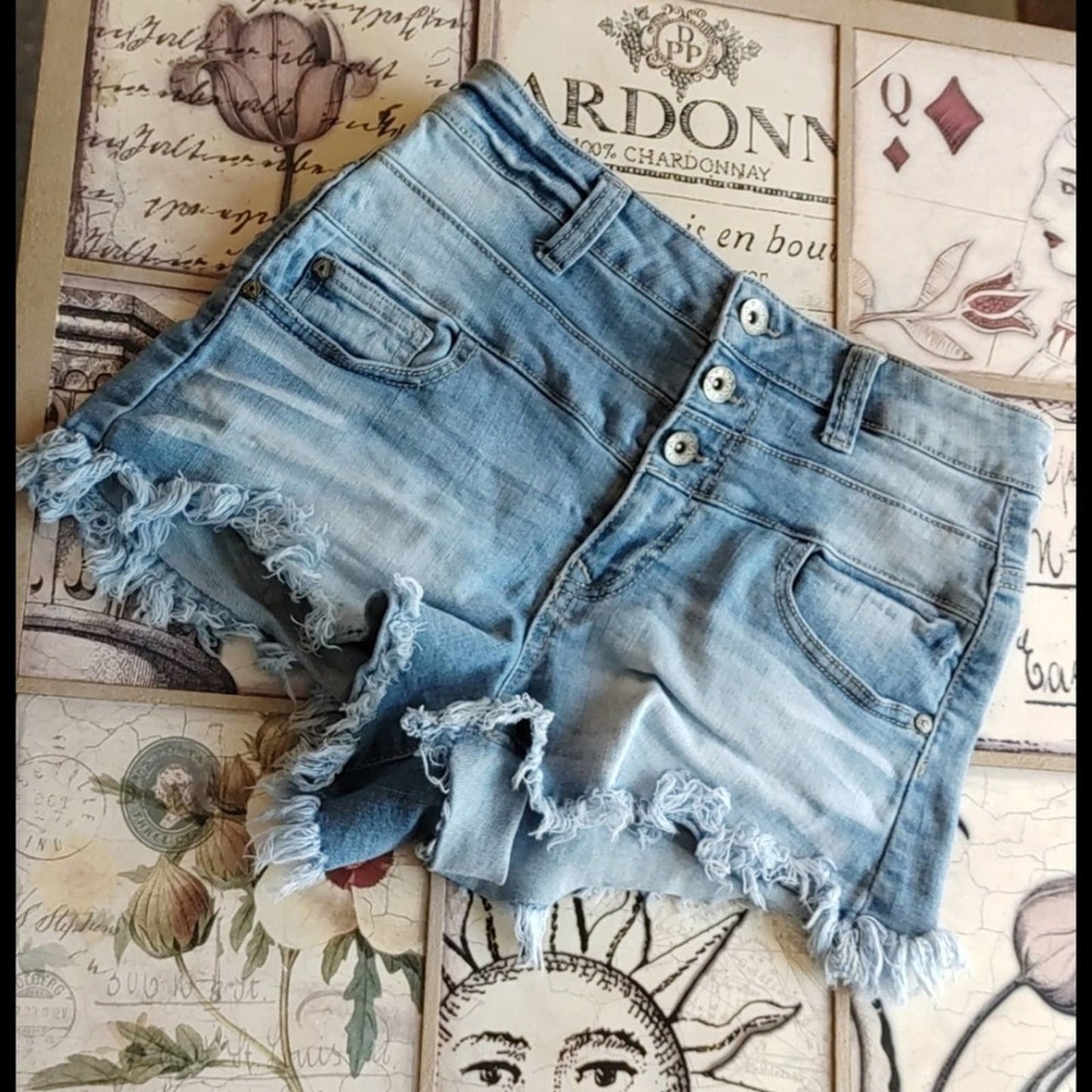 Ariya Stretchy High Waisted Light Wash Shorts