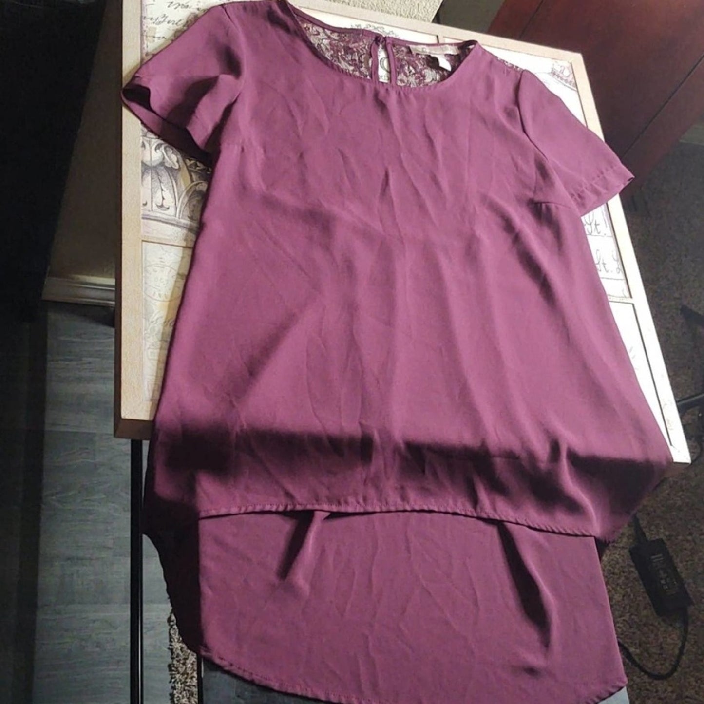 Beautiful Dark Purple Love 21 High Low Blouse