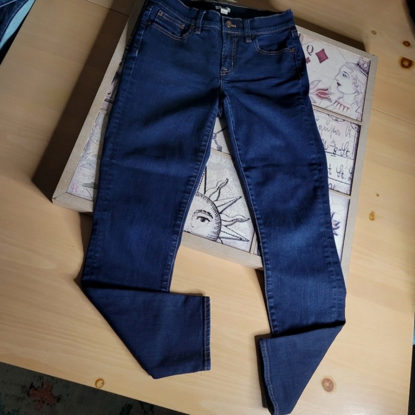 J. Crew Dark Wash Skinny No Holes Jean's