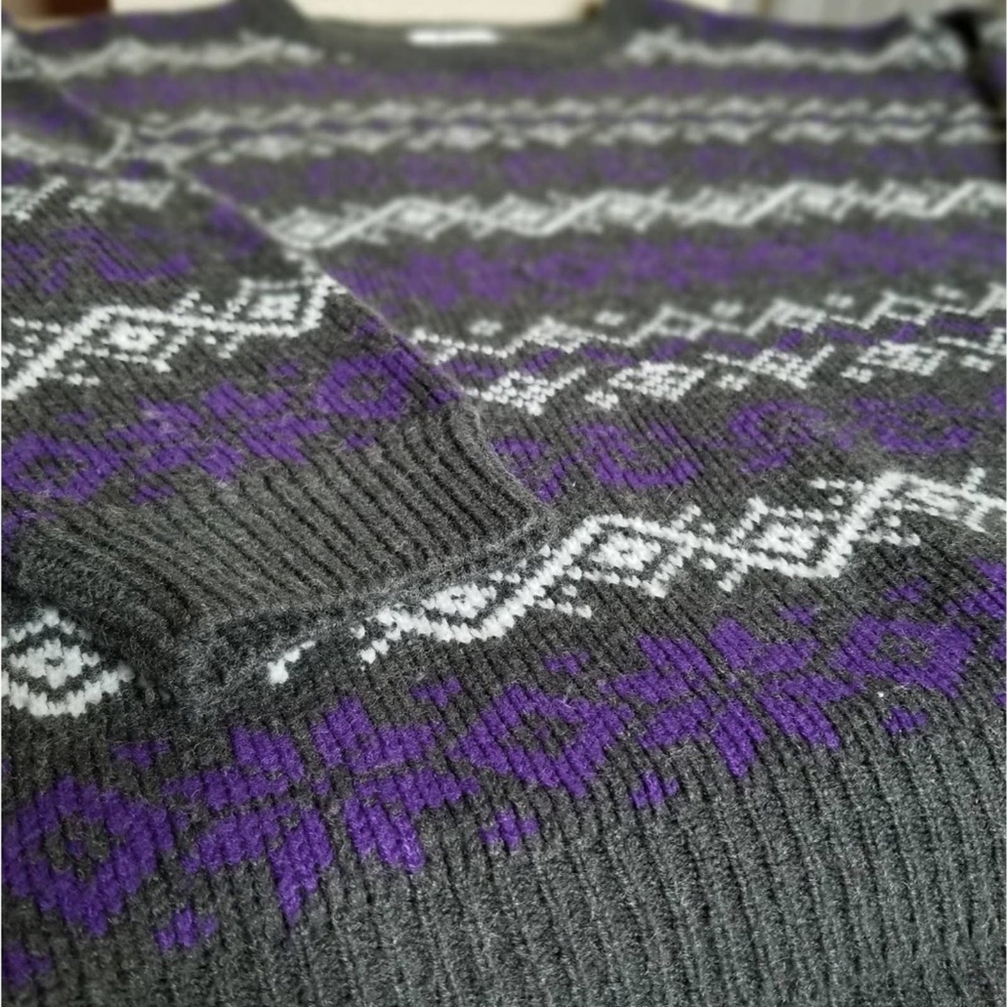 Vintage Just Sasha Purple & Gray Sweater