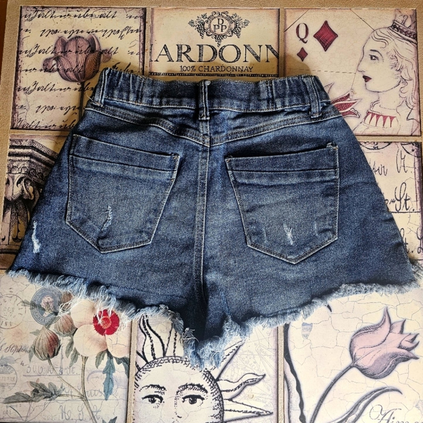 Sincerely Jules Elastic Waist Cut Off Jean Shorts