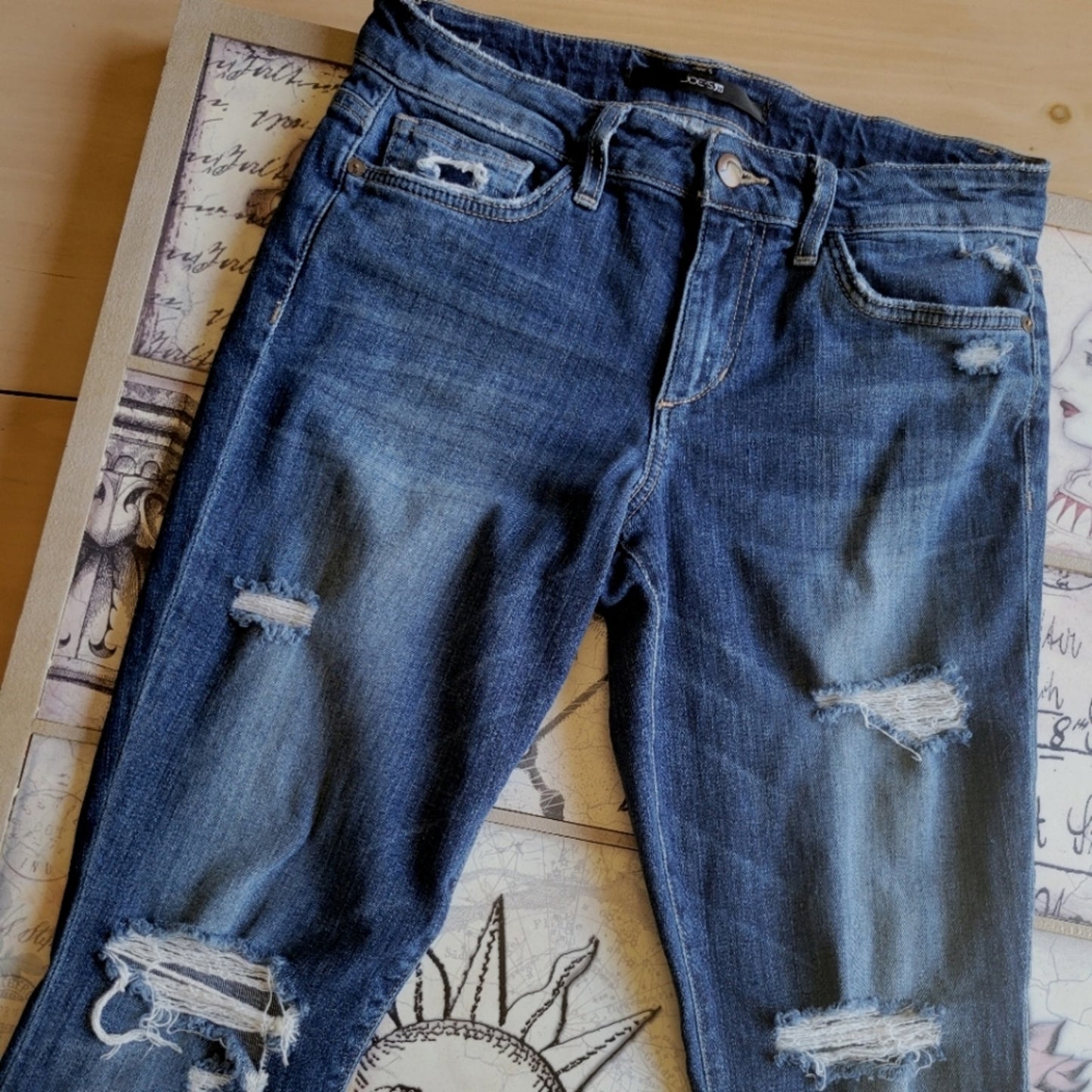 Joe's Distressed Skinny Ankle Jeans