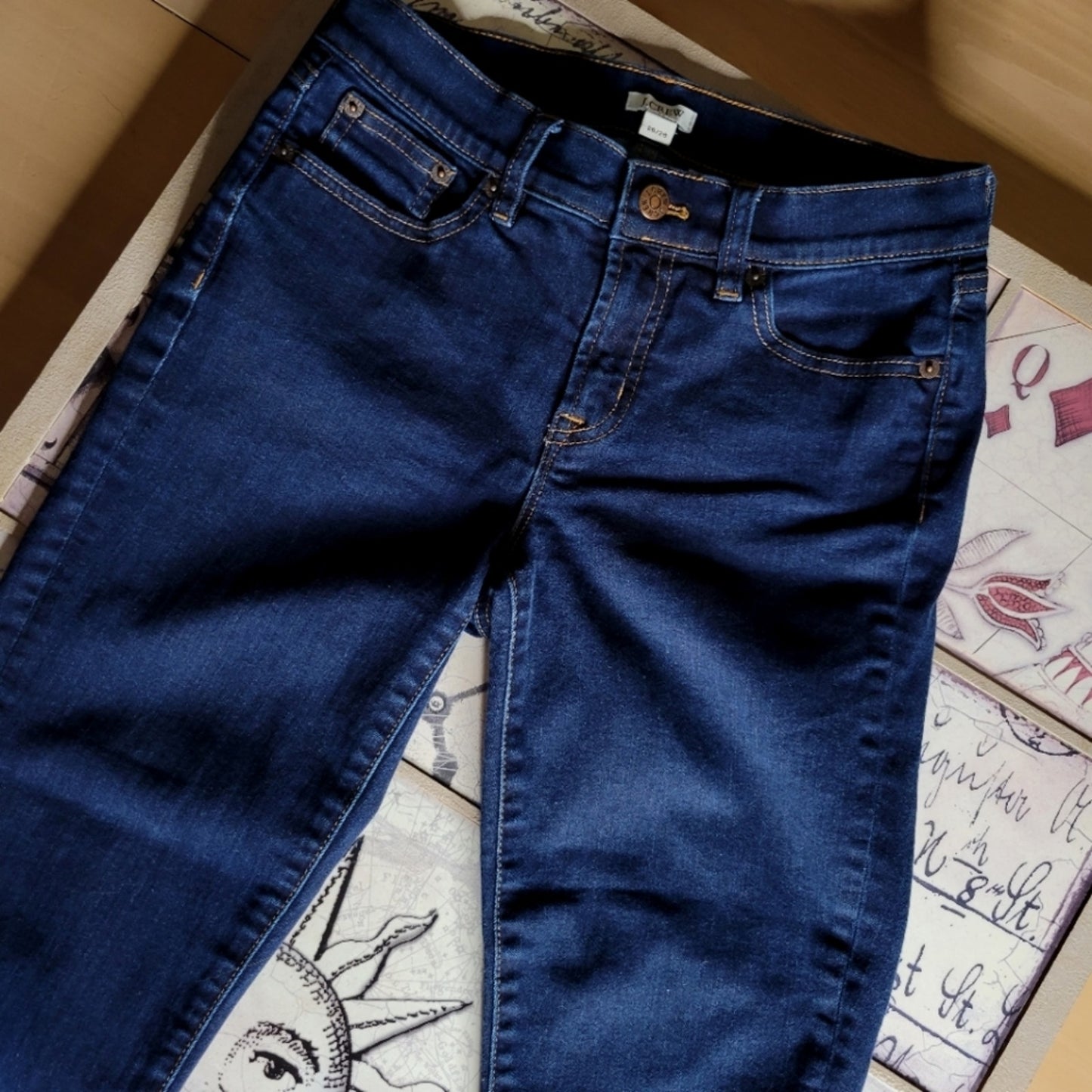 J. Crew Dark Wash Skinny No Holes Jean's