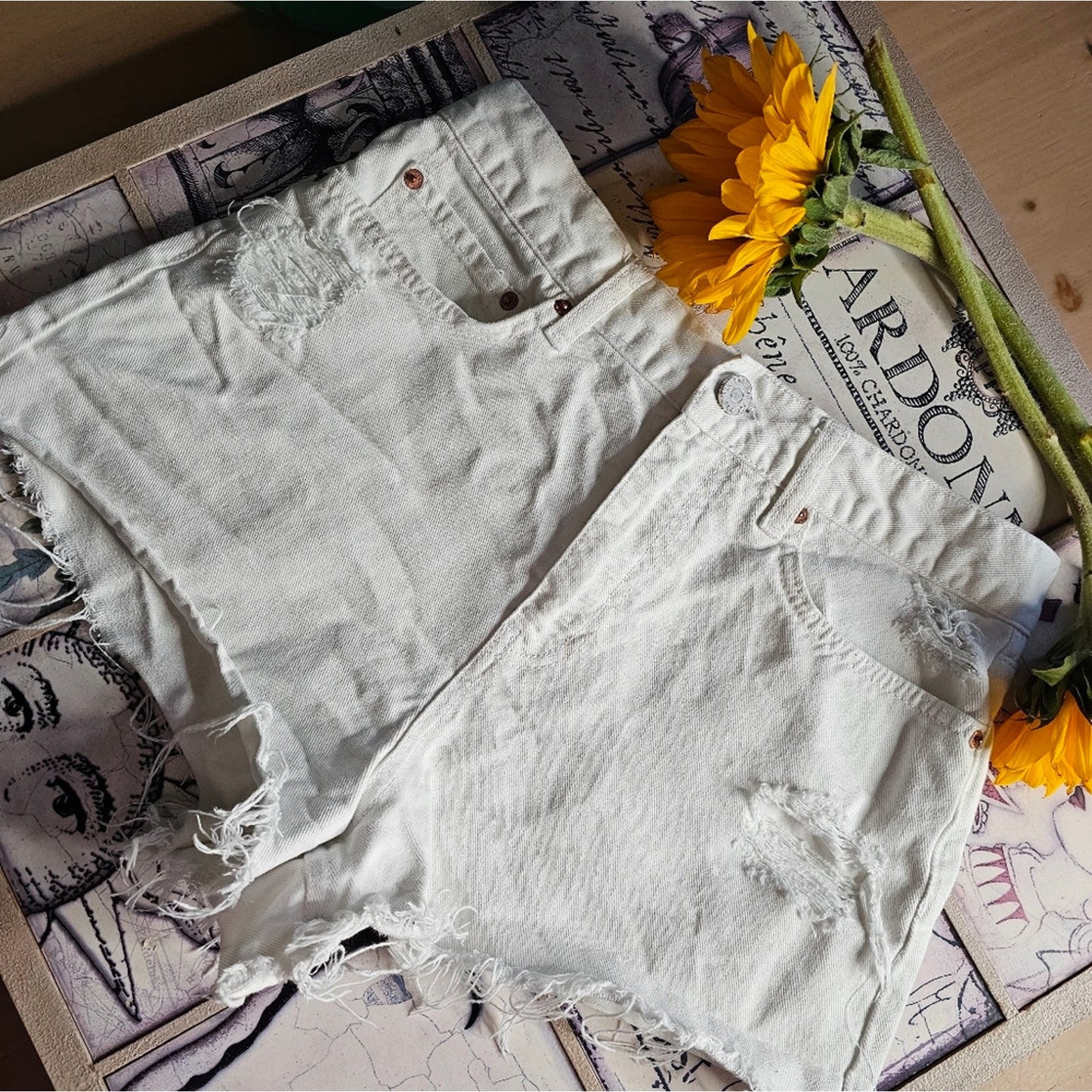 BDG Urban Outfitters White Distressed Jean Shorts