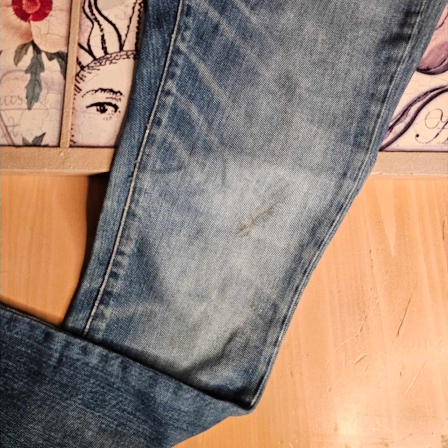 Madewell Distressed Mid Rise Slim Boy Jean's