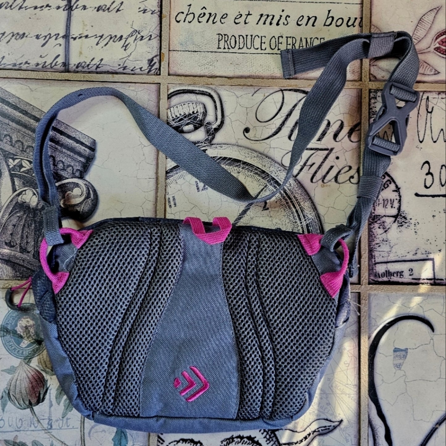 Outdoor Crossbody Bag in Blue & Pink