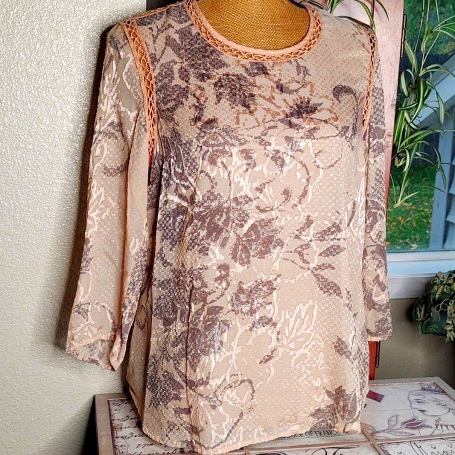 Anthropologie Meadow Rue Sheer Beautiful Blouse