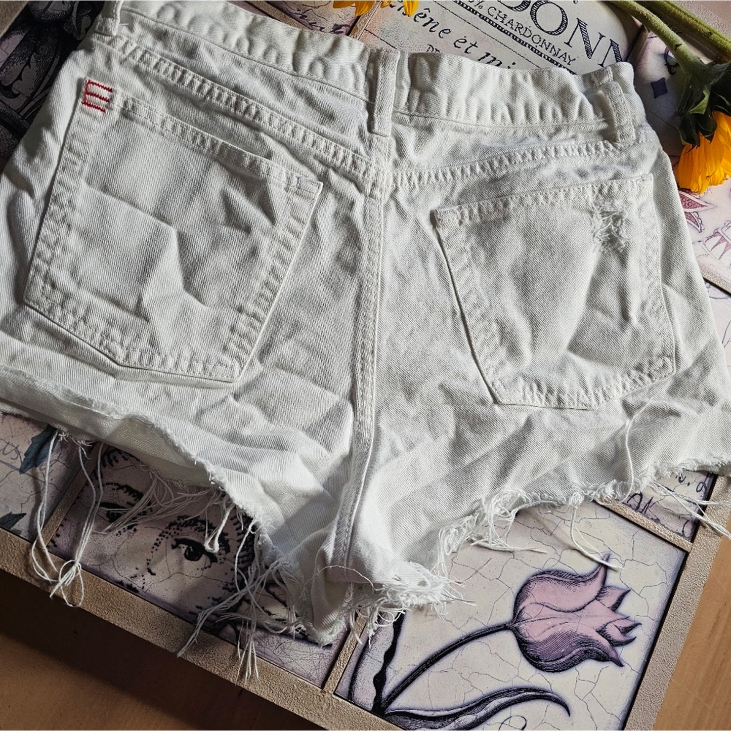 BDG Urban Outfitters White Distressed Jean Shorts