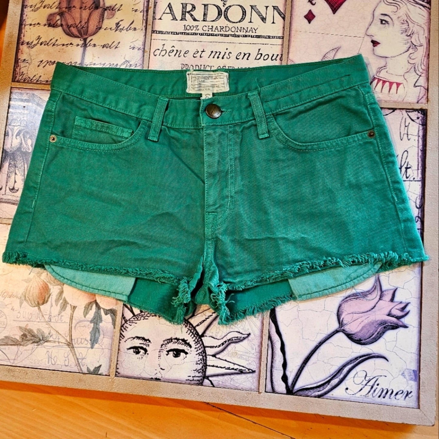 Green Current Elliott Low Rise Jean Cut Off Shorts