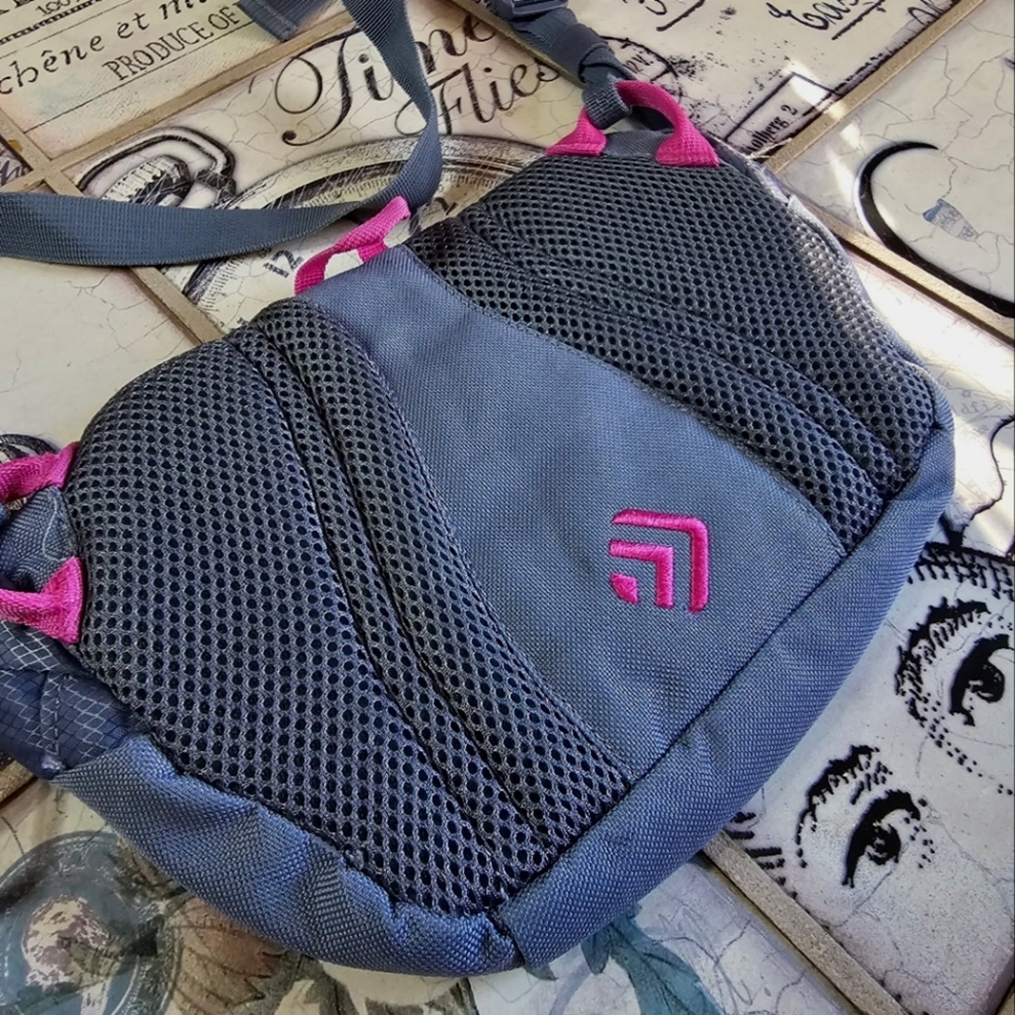 Outdoor Crossbody Bag in Blue & Pink