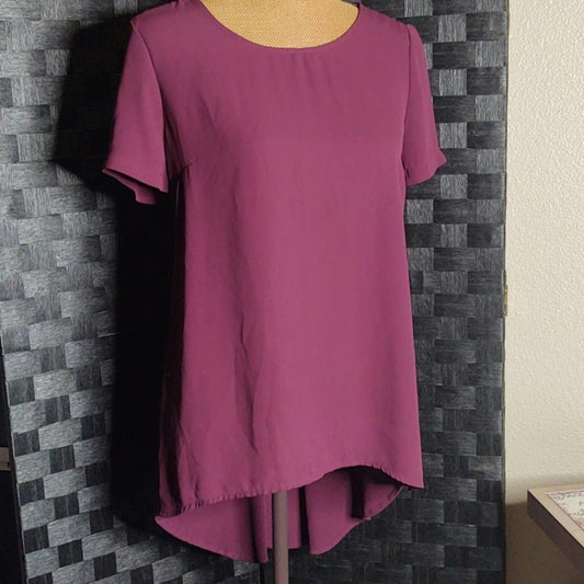 Beautiful Dark Purple Love 21 High Low Blouse