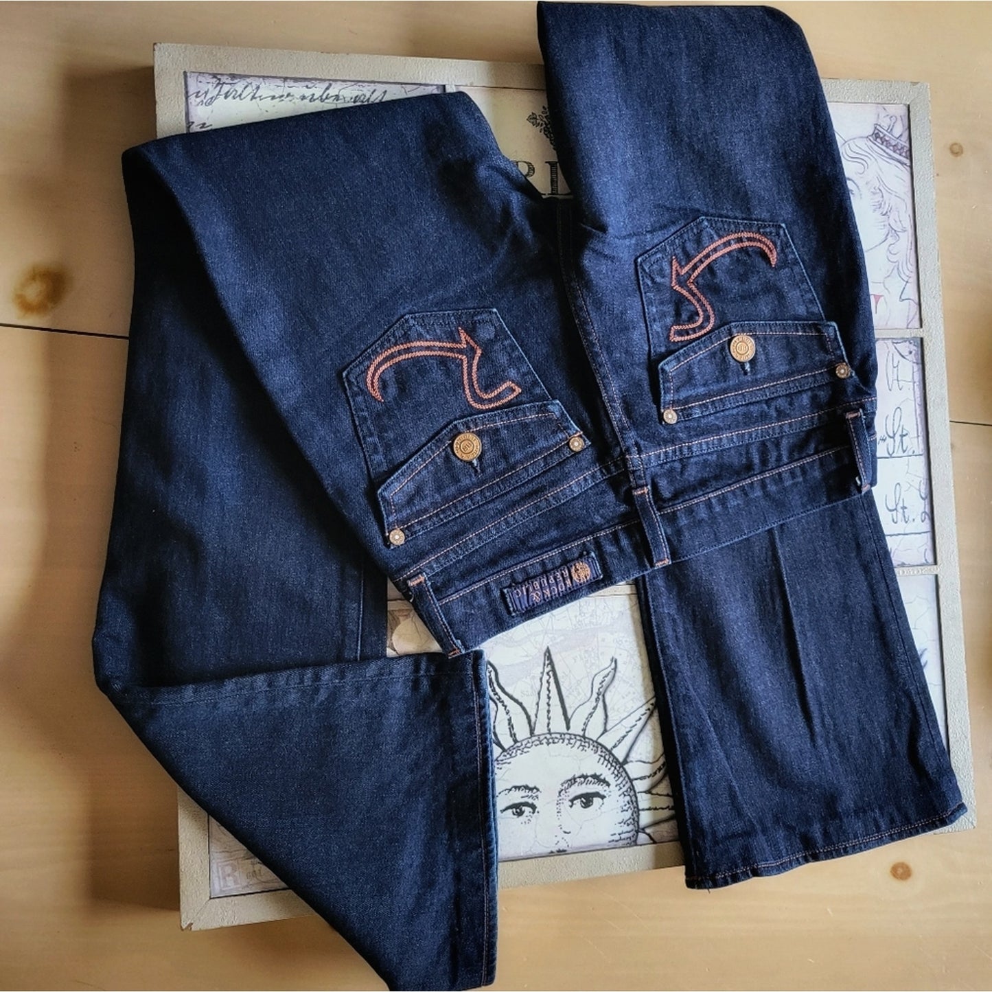 Authentic Rock & Republic Dark Wash Flare Jeans